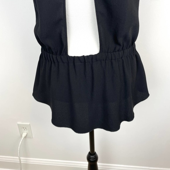 Aritzia Wilfred Sleeveless Peplum Open Back Top In Black Size Medium - Picture 8 of 13